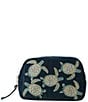Elizabeth Scarlett Turtle Conservation Marine Navy Velvet Makeup Bag, Color:Navy - Image 1