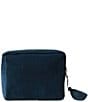Elizabeth Scarlett Turtle Conservation Marine Navy Velvet Wash Bag, Color:Navy - Image 2