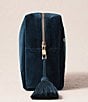 Elizabeth Scarlett Turtle Conservation Marine Navy Velvet Wash Bag, Color:Navy - Image 4