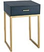 Color:Navy - Image 1 - Faux Shagreen Side Table