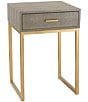 Color:Gray - Image 1 - Faux Shagreen Side Table