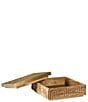 Color:Natural - Image 4 - Maze Carved Mango Wood & Brass Decorative Storage Box