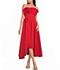 ELLIATT Laurel Strapless Ruffled Hi-Low Maxi Dress - Image 1
