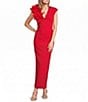 ELLIATT Noirette V-Neck Sleeveless 3D Floral Gown - Image 1