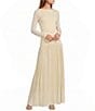 ELLIATT Simone High Boat Neck Long Sleeve Drop Waist Gown - Image 4