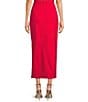 ELLIATT Yasmine Stretch Ponte Split Coordinating Midi Skirt, Color:Red - Image 2