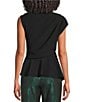 ELLIATT Zinelle Stretch Crepe High Asymmetric Neck Peplum Top - Image 2