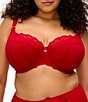 Elomi Brianna Padded Half Cup Scallop Lace Overlay Push-Up Bra - Image 1