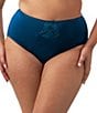 Elomi Cate Full-Brief High Rise Sheer Embroidered Panty, Color:Poseidon - Image 1