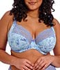 Color:Corn Flower - Image 1 - Lucie Floral Print Full Busted Underwire Stretch Plunge Bra