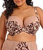 Elomi Lucie Leopard Print Full Busted Underwire Stretch Plunge Bra - Image 1