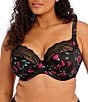 Color:Rock Rose - Image 1 - Lucie Rose Print Full Busted Underwire Stretch Plunge Bra