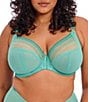 Color:Jade - Image 1 - Plus Size Matilda Embroidered Sheer Plunging Convertible U-Back to Racerback Contour Wire Full-Busted Bra