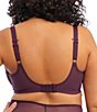 Color:Wine Diamond - Image 2 - Plus Matilda Embroidered Sheer Plunge Convertible U-Back to Racerback Contour Wire Full-Busted Bra