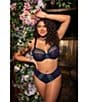Color:Siren Song - Image 4 - Plus Matilda Embroidered Sheer Plunging Convertible U-Back to Racerback Contour Wire Full-Busted Bra