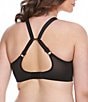 Color:Black - Image 2 - Plus Matilda Embroidered Sheer Plunging Convertible U-Back to Racerback Contour Wire Full-Busted Bra