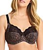 Color:Ebony - Image 1 - Morgan Lace-Trimmed Full-Busted Contour U-Back Underwire Bra