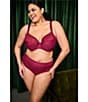 Elomi Nerina Full Busted Underwire Stretch Lace Plunge Bra, Color:Rouge - Image 3