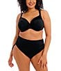 Elomi Plus Size Plain Sailing Adjustable Side High Waist Swim Bottom, Color:Black - Image 3