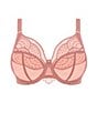 Color:Rose Gold - Image 4 - Priya Full-Busted Underwire Unlined Embroidery Plunge Bra