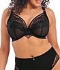 Elomi Priya Full-Busted Underwire Unlined Embroidery Plunge Bra, Color:Black - Image 1