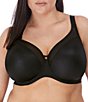 Color:Black - Image 1 - Smooth Non-Padded Full-Busted Molded U-Back Underwire T-Shirt Bra
