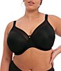Color:Black - Image 1 - Smooth Non-Padded Full-Busted Molded U-Back Underwire T-Shirt Bra