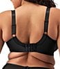 Elomi Teagan Embroidered Cut & Sewn Unlined Plunge Underwire Bra, Color:Black/Almond - Image 2