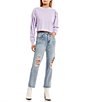 Color:Lucky Charm - Image 3 - Embellished High Rise Relaxed Cropped Straight Jeans