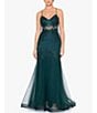 Color:Hunter - Image 5 - Embellished Illusion Corset Lace-Up Back Mermaid Gown