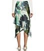 Emory Park Emory Park Abstract Print Side Slit Midi Skirt, Color:Blue Multi - Image 2