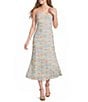 Emory Park Floral Printed Mesh Square Neck Sleeveless A-Line Maxi Dress - Image 1