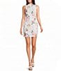 Emory Park Mesh Floral Printed Mock Neck Mini Dress - Image 1