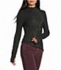 Emory Park Mock Neck Long Sleeve Asymmetrical Top - Image 1