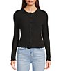 Emory Park Pointelle Knit Long Sleeve Fitted Button Front Cardigan - Image 1
