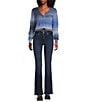 Emory Park Spacedye V-Neck Ruched Tie Front Long Sleeve Cropped Sweater - Image 3