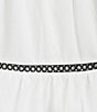 Color:White - Image 3 - Aliza Contrast Ladder Trim Mock Neck Cap Sleeve Babydoll Dress