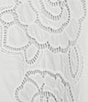 En Saison Chloe Floral Embroidered Crew Neckline Sleeveless Bubble Hem Mini Dress, Color:White - Image 3