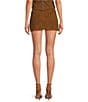 En Saison Eloise Coordinating Faux Suede Button Front Mini Skirt, Color:Brown - Image 2