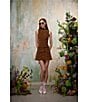 En Saison Eloise Faux Suede Mock Neck Sleeveless Coordinating Top, Color:Brown - Image 8