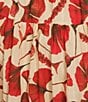 En Saison Josie Ginkgo Leaf Print Square Neck Sleeveless Midi Dress, Color:Natural Red - Image 3