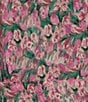 En Saison Lyra Floral Print Mock Neck Short Flutter Sleeve Midi Dress, Color:Emerald Rose - Image 3
