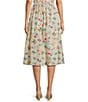 En Saison Nayeli Fruit Print Linen Blend Coordinating Midi Skirt, Color:Linen Red Multi - Image 2