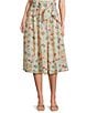 En Saison Nayeli Fruit Print Linen Blend Coordinating Midi Skirt, Color:Linen Red Multi - Image 1