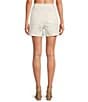 En Saison Oaklynn High Rise Inverted Pleat Denim Shorts, Color:White - Image 2