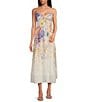 En Saison Taylorann Floral Print Sweetheart Neck Sleeveless Maxi Dress, Color:Ivory Violet - Image 1