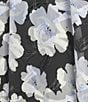 Color:Black Multi - Image 3 - Teagan Floral Print Square Neck Long Blouson Sleeve Shift Mini Dress
