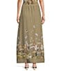 En Saison Yvette Floral Border Printed Drawstring Waist Coordinating Woven Maxi Skirt - Image 2