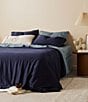 Color:Ocean - Image 1 - Ettitude Sateen+ CleanBamboo® Anitmicrobial Charcoal Duvet Cover
