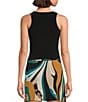 Eva Varro Active Sport Knit Double Layered Crew Neck Sleeveless Cropped Tank Top - Image 2